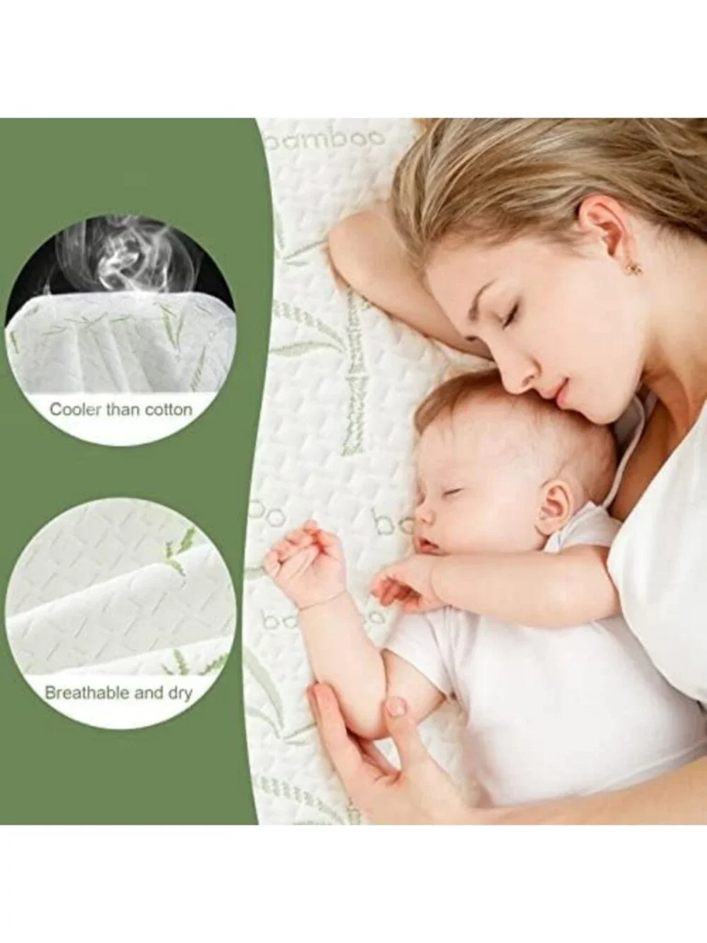 Waterproof Bamboo Mattress Protector Pad Cover - Soft, Breathable, Deep Pocket